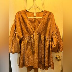 Glam Orange Tunic Top